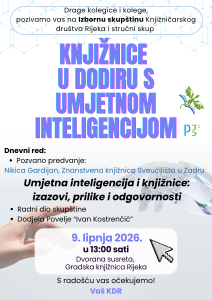 Izborna skupština Knjižničarskog društva Rijeka i stručni skup “Knjižnice u dodiru s umjetnom inteligencijom”