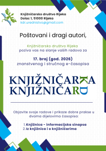 Poziv za slanje radova za novi broj časopisa Knjižničar/ka